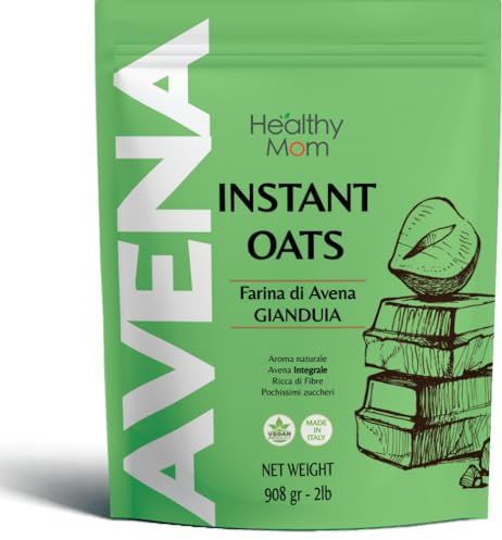 Healthy Mom Farina di Avena Aromatizzata - Avena Istantanea Made in Italy - Farina e Aromi Naturali italiani - Ideale per Colazione e Ricette Dolci - Prodotto di Qualità - Gusto Gianduia