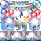 Sonic Geburtstag Party Set - 66 PCS Partygeschirr, The Hedgehog Supplies, Helium Ballons, Deko und Geschirr