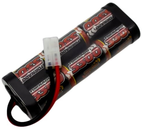 Overlander Batteries 3300mAh 7.2V NiMH RC Car Battery Pack with Tamiya Plug for Remote Control Cars, Buggies, Monster Trucks and RC models - High Capacity, Low Self-Discharge, Rechargeable Batteries
