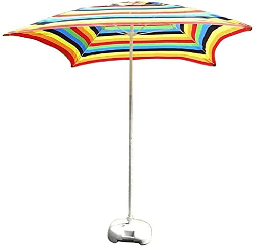 IUokLU Gartensonnenschirm, Sonnenschirm, Gartensonnenschirm, 2 m, quadratisch, für Terrasse und Gartentisch, für Hof, Strand, kommerzielle Veranstaltungen, Märkte, Swimmingpools, Streifen, Grün