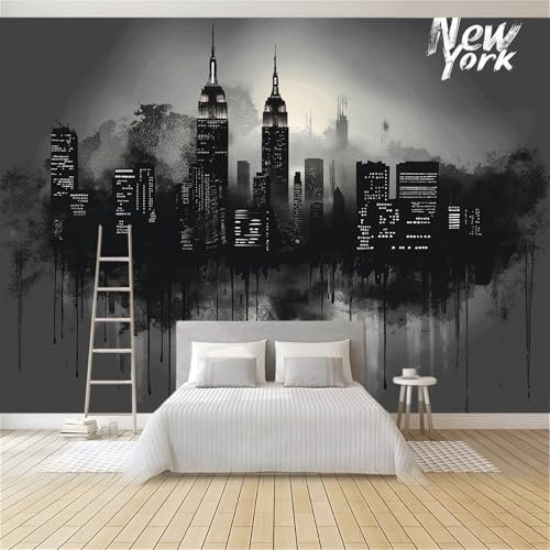 3D Vliestapete Graue New York City 200x140 cm Fototapete, Wanddeko, Wandbild, Wandtapete, Vlies Tapete, Wohnzimmer Schlafzimmer Büro Flur Wand Dekoration