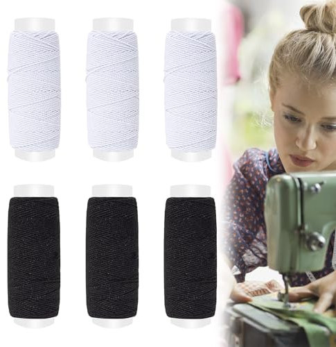 Filo Elastico per Cucire, Filo Elastico, Filo Elastico da 6 pezzi per Cucire, Può Essere Utilizzato per Realizzare Costumi, Adatto Anche per Bracciali con Perline, Collane e Gioielli Artigianali