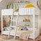 Merax Etagenbett Kinderbett 90 x 200 cm, Hochbett für 2 Kinder, Baumhaus Bett mit Lattenrost, Rausfallschutz, Stabile Leiter, einfacher Stil Holzbett, Jugendbett, Kiefer+MDF, Ohne Matratze, Weiß