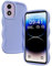 XINYEXIN Liquid Silicone Case for Motorola Moto E14 / Moto G24 / Moto G04, Wave Frame Curly Shape Cute Protective Case Soft Shockproof Bumper Cover - Purple