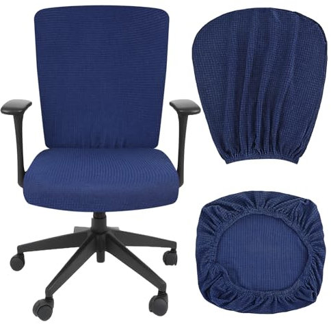 Piriuuo Office Chair Covers Set Computer Chair Cover Stretchable Desk Chair Seat Covers Office Slipcovers Pads Office Cushion Backrest for Rotating Chairs