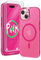 ORETECH Magnetisch für iPhone 15 Hülle mit [2 Schutzfolie+1 Kameraschutz][Kompatibel mit Mag-Safe] Anti-Kratzer Stoßfest Transluzente Rückseite Magnetisch Handyhülle für iPhone 15 Heißes Rosa