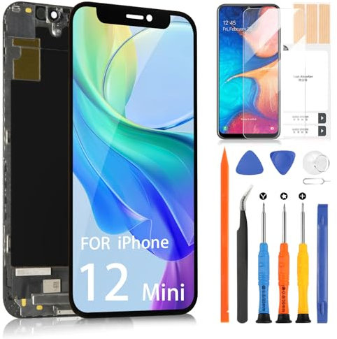 ARSSLY OLED for iPhone 12 Mini LCD Screen Replacement - LCD Screen fro iPhone 12 Mini A2176 A2398 A2399 A2400 Touchscreen Digitizer Glass Panel Full Assembly Repair Tools