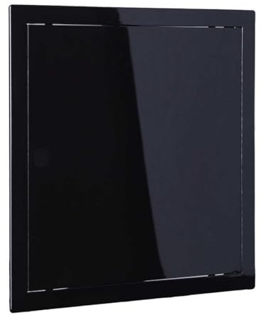Plasterboard Access Panel Black 150x150mm Soft Closing Polished PVC