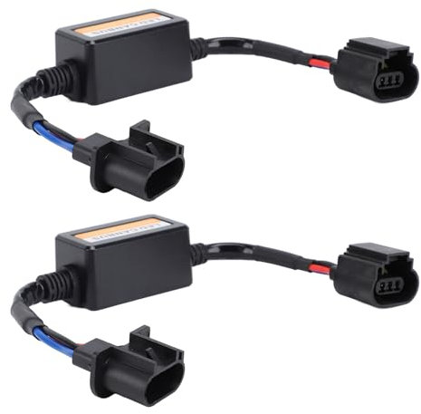 2-teiliges Auto-LED-Scheinwerfer-Canbus-Decoder-Anti-Flimmer-Kabelbaum-Set für H13-Modelle, Behebt OBC-Warnfehler mit Geringerem Verbrauch, Plug-and-Play, Wasserbeständig