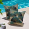 Miuyunya 2er Set Kissenbezug Frühling 45x45 Türkis Gold Ginkgo Deko Kissen Outdoor Sofakissen Kissenhülle Vintage Grün Kissenbezüge Landhausstil Kissenhüllen für Sofa Wohnzimmer Zierkissen