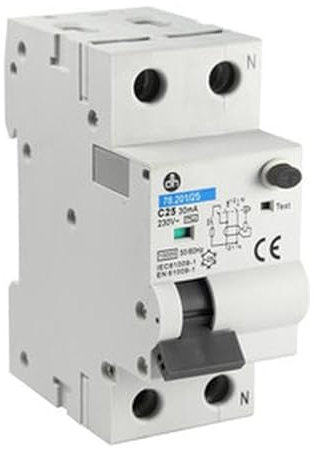 Interruttore differenziale magnetico 1P+N 63A 30mA 6KA, protegge da sovraccarichi e perdite, perfetto per garantire la sicurezza negli impianti elettrici.