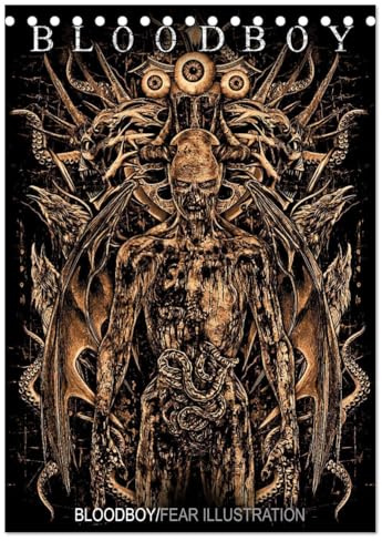 BLOODBOY/FEAR ILLUSTRATION (Tischkalender 2026 DIN A5 hoch), CALVENDO Monatskalender: EINE SERIE VON ILLUSTRATIONEN ZUM THEMA HORROR (CALVENDO Kunst)