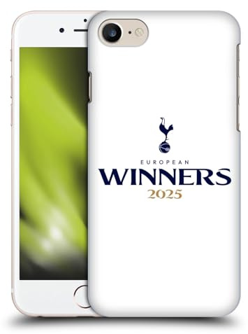 Head Case Designs Offizielle Tottenham Hotspur F.C. Weiß 2025 Europäische Sieger Harte Rueckseiten Handyhülle kompatibel mit Apple iPhone 7/8 / SE 2020 & 2022