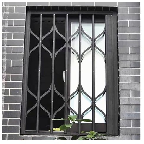 Rejas para Ventanas Exteriores Reja De Seguridad Retráctil Personalizable Para Ventana, Mosquitera De Seguridad Extensible De Alta Resistencia Para Oficinas/Sótanos, Ventana Plegable Antirrobo Con Cer