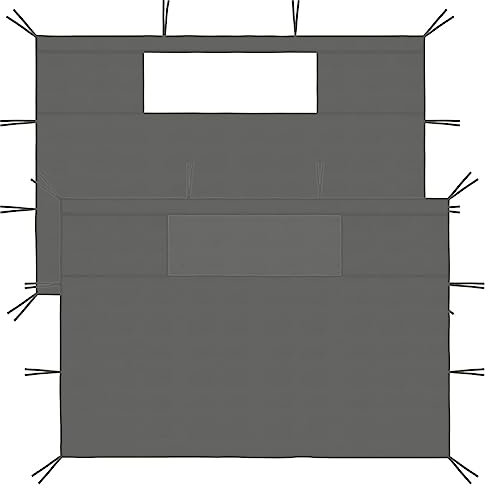 Snsowed Pareti con Finestre per Gazebo 2 pz Antracite,Pareti con Finestre per Gazebo,Laterali con Finestra per Gazebo-3070419