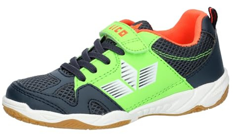 Lico Unisex Kinder Sport Vs Hallenturnschuhe, Marine Lemon Orange, 38 EU