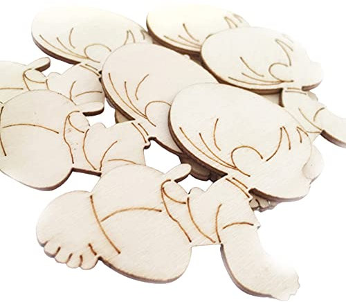 10pcs Wooden Cute Baby Shape Craft Wedding Guest Book Decoupage Christmas Home Wall Crafts Decorations