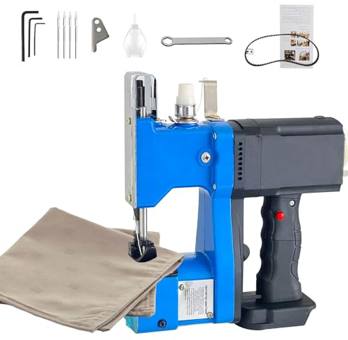 Handnähmaschine mit Akku, Tragbare Akku Sacknähmaschine kompatibel mit Ma-kita 18V Akku, Stichlänge 7–10mm, Nähdicke 0,2–10mm, Elektrische Beutelverschließmaschine für Säcke