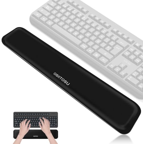 OSIITOSU Keyboard Wrist Rest 16.9 Keyboard Wrist Support Ergonomic | 65D High-Density Soft Memory Foam Anti-Slip Rubber Base for Full-Size Keyboards