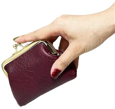 DHYUACN Münztasche Damen-Mini-Geldbörse, PU-Leder, Geldbörse, Lippenstift-Aufbewahrungstasche, Damen-Clutch-Etui(Silver)