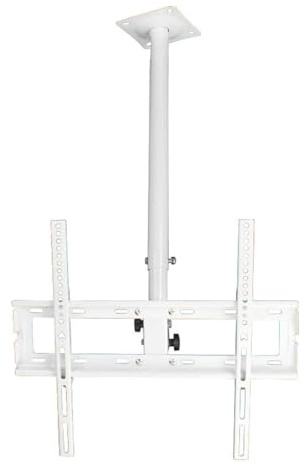 THEGA Soporte De Techo para TV LCD Blanco, Soporte Giratorio Telescópico Universal para Cajas De Luz Publicitarias, Altura Telescópica Ajustable(12-32,1m)