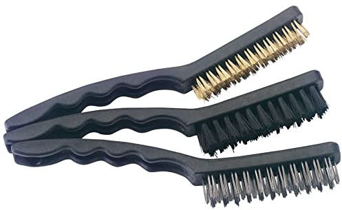 Draper 26928 3-Piece Brush Set (Brass, Nylon, Stainless Steel) , Blue