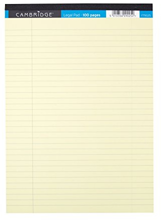 Cambridge Everyday A4 Legal Pads, Yellow (Pack of 10)