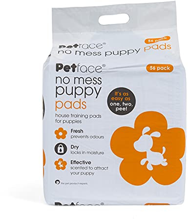 Petface 56 No Mess Puppy Pads (Pack of 1) | Highly Absorbent Training Pads for Puppies, Scented Pads for Housetraining & Incontinence, Easy Clean-Up
