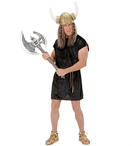 NET TOYS Totenkopf Doppel Axt Henkersaxt Silber Doppelaxt Mittelalter Waffe Streitaxt Wikingeraxt Henker Krieger Kostüm Accessoire LARP Rollenspiel