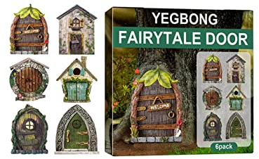 6 St Elfentür Wichteltür Miniatur Fairy Home Fenster Und Tür Miniatur Elfen-Tür Wichteltür Gartendeko, Im Dunkeln Leuchten