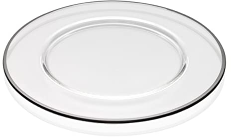 SWEET HOME Sottopiatto in Vetro Trasparente con Bordo Filo Nero cod.23.100.32NE cm 32x32x1h diam.32 by Varotto & Co.