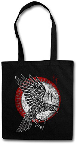 Urban Backwoods Norse Raven Hipster Bag Beutel Stofftasche Einkaufstasche