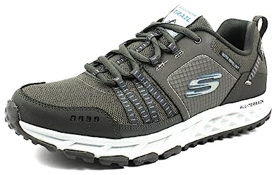 Skechers Herren 51591 Pew trekking shoes, Zinn-Leder-Mesh-Blau-Ordnung, 45 EU