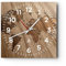 Modern Wanduhr Geographie Globus Karte 30x30cm Quadrat Klein Wand Uhr Glas Analog Zimmeruhren Küche Büro Wohnzimmer Glasuhr Wall Clock Dekoration Design Wanddekoration Küchenuhr C4AC30x30-3042