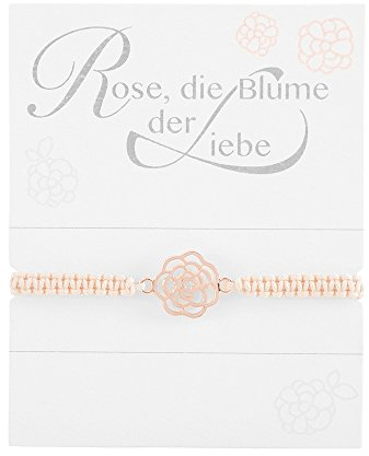 HCA Rose, die Blume der Liebe Handmade Rosegold geknüpftes Freundschaftsarmband auf