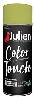 Julien Peinture Aérosol Intérieure et Extérieure Color Touch en Phase Aqueuse - Vert Anis Satin - 400ml
