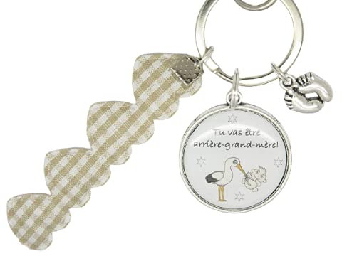 Portes Clés Personnalisable ou Bijou de Sac Cadeau Original pour Annonce Grossesse Arrière Grand Mère Grand Maman