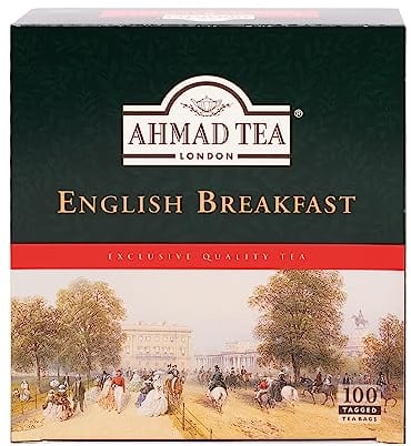 Ahmad Tea 100 Teabags, English Breakfast, Black Tea, 1 x 100 Teabags