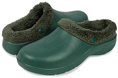 Lakeland Active Lorton Men's Fleece Lined Garden Clogs - Cumberland Green - 10 UK