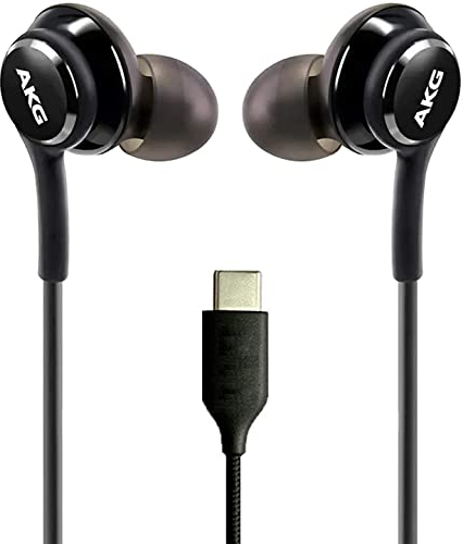 UrbanX OEM 2021 Stereo Headphones for Samsung Galaxy Z Flip 5G Braided Cable - Designed by - with Microphone (Black) USB-C Connector (US Version with Warranty)