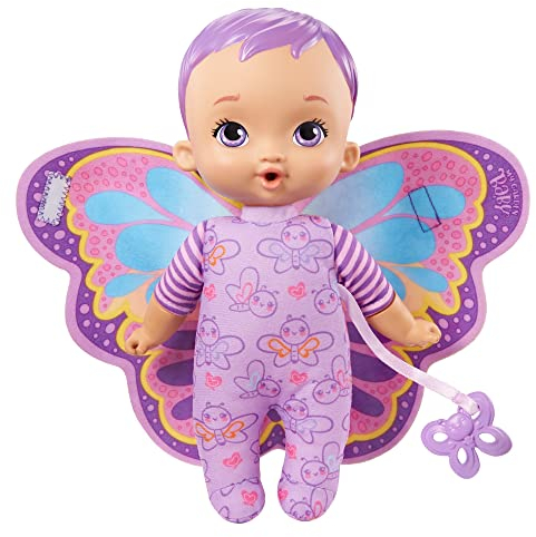 My Garden Baby- Bambola Baby Farfalla Colore Lilla al Profumo di Gelsomino Morbida e con Ali di Peluche, Giocattolo per Bambini 18+Mesi, HBH39
