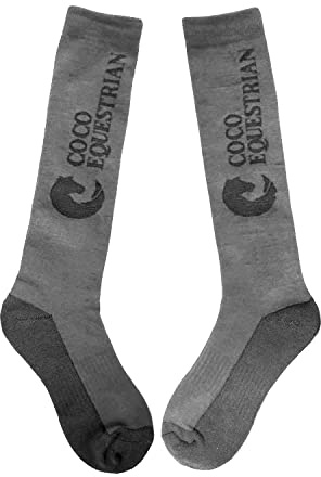 Oypla Coco Equestrian Light Grey Unisex Child Breathable Knee High Long Boot Horse Riding Socks - 1 Pair