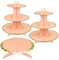 3 Pack Cardboard Cupcake Stand, 3 Tier Dessert Tower and 1Tier Cake Stand for Birthday, Baby Shower, Wedding, Party, Dessert Stand Round Tower, Display Stand for Cakes (Round Pink)