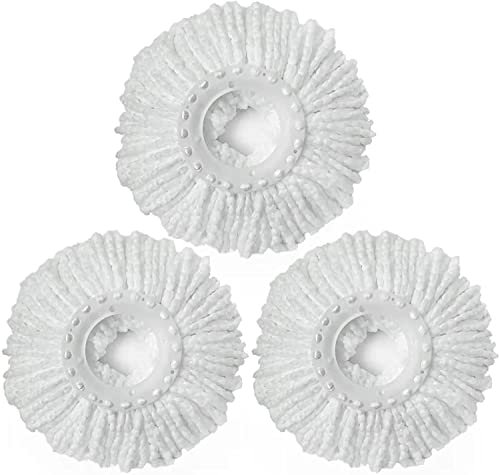 Lot de 3 têtes de Rechange pour Balai Magique Rotatif à 360°, recharges de serpillère en Microfibre, Forme Ronde, Taille Universelle Standard
