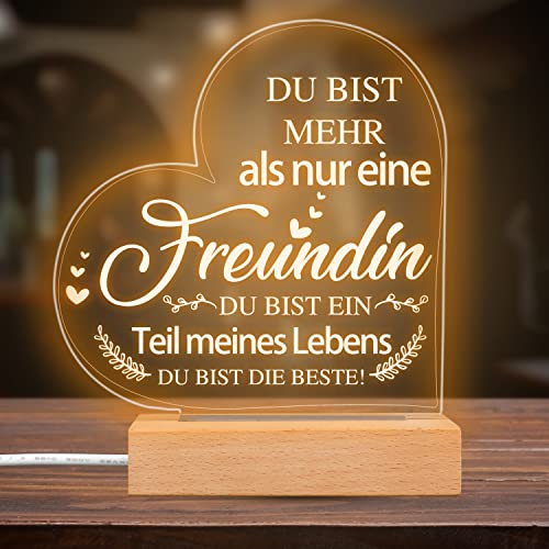Rebundex Geschenk für Freundin , Beste Freundin , Geburtstag Acryl Nachtlicht Led Lampe Freundschaftsgeschenke Geburtstagsgeschenk , Weihnachten