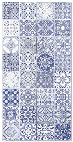 Panorama Alfombra Vinílica Cocina Baño - Varios Tamaños - (Hidráulica Jaén Azul 40x80 cm)