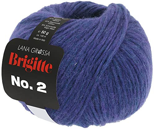LANA GROSSA Brigitte Nr.2 | Edle Netzgarnstruktur aus Alpaka und Baumwolle | Handstrickgarn aus 47% Alpaka, 45% Baumwolle & 8% Schurwolle | 50g Wolle zum Stricken & Häkeln | 140m Garn FB 53