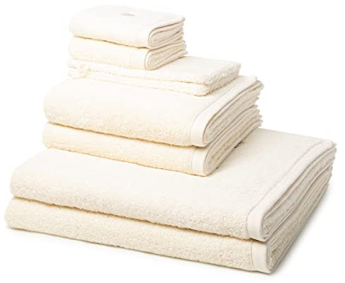 Ross - 8 teiliges Frottier-Set - Vita (2 X Wasch- 2 X Gäste- 2 X Dusch- 2 X Handtuch im Set) - 520 g/m2 - Baumwolle - Walkfrottee - saugstark - weich und flauschig - Sand