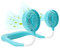 CUQOO Neck Fan Rechargeable – Wearable Hands-Free Cooling Device with 3 Speeds, 360° Airflow & Double Propeller – Quiet Personal Fan – Lightweight & Foldable for Travel, Office, Outdoors (Aqua)