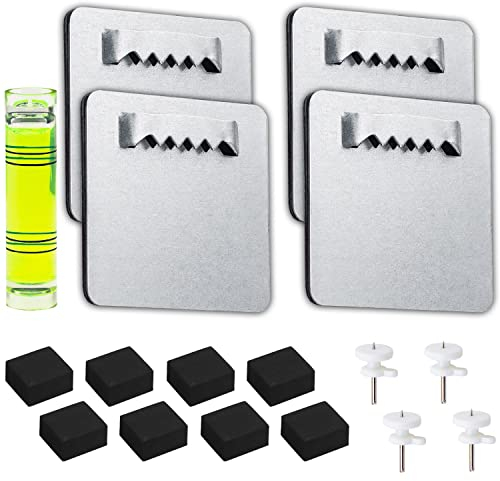 RNHDLY Picture Hanger Set of 4 Picture and Mirror Holder, Self-Adhesive Picture Hangers, Picture Hanging Kit for Mounting Photo Shelf, Art Frames, Mirror, Up to 2.5 Kg